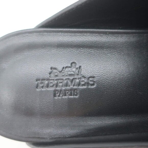 Hermes Calya Studded Clog Mules Black Leather Size 39 - Picture 11 of 13